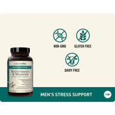 Infographic showing Sensoril Ashwagandha and benefits of NatureWise Men's Multivitamin